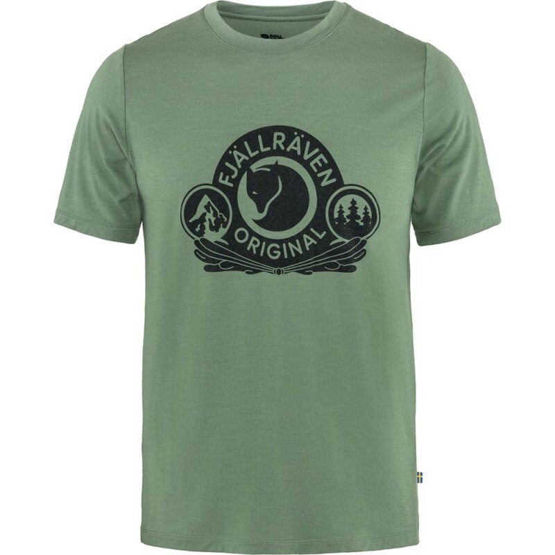 Polo Fjallraven Abisko Wool Classic SS M Hombre Patina Green