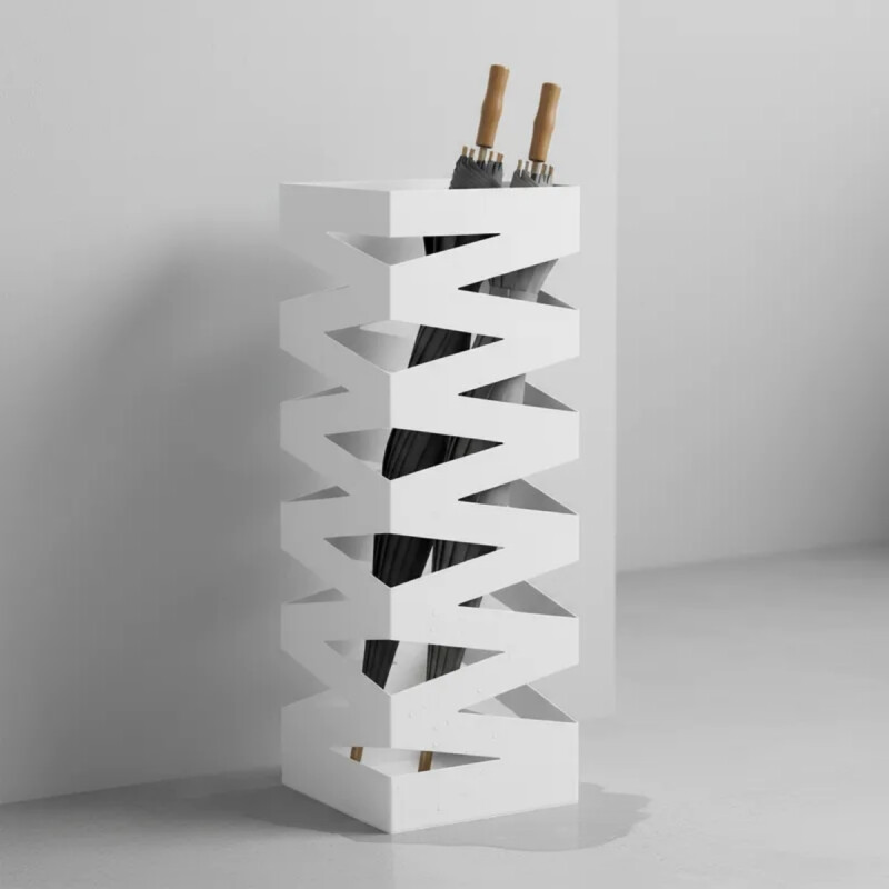 Soporte de paraguas de metal BLANCO
