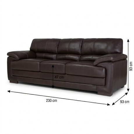 Sofá Oxford - Cuero Básico - 3 cuerpos Café - (Preventa)