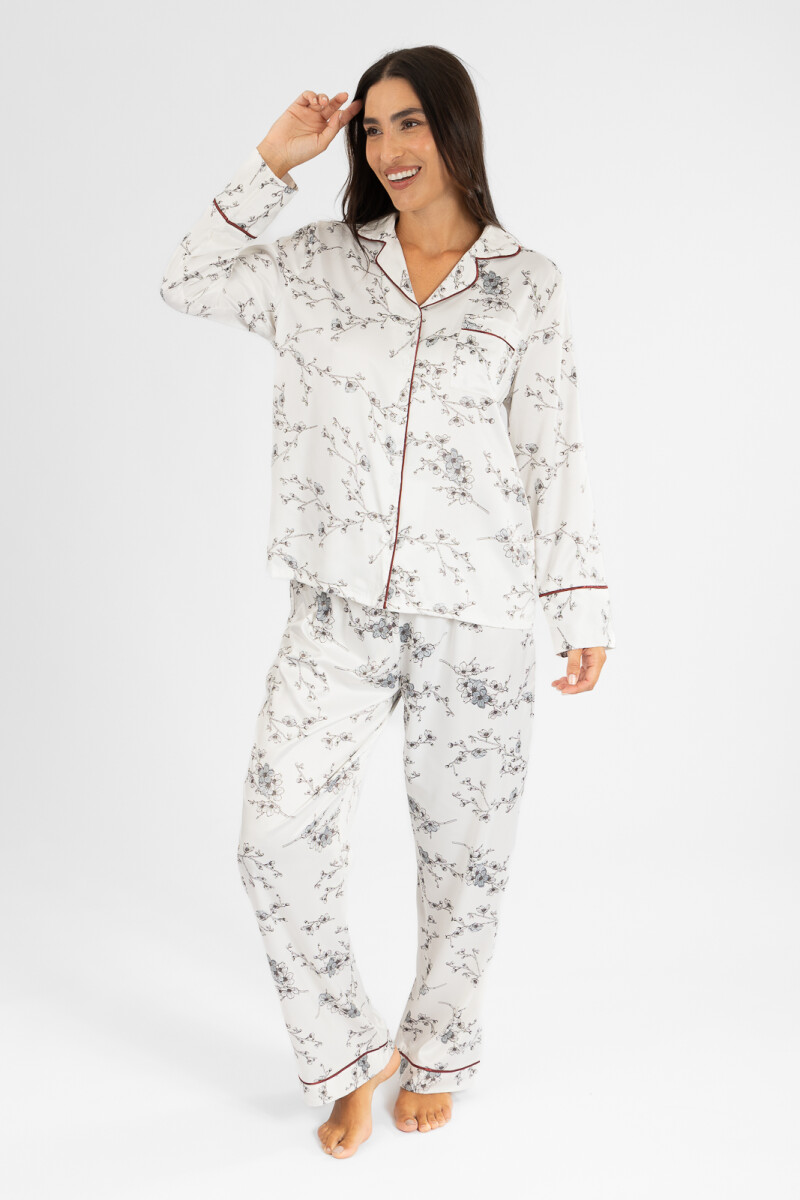 Pijama cherry blossom saten Flores