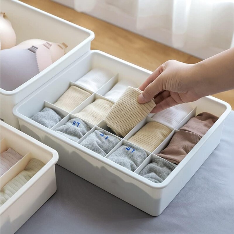 Organizador caja con divisiones blanco ropa Interior Organizador caja con divisiones blanco ropa Interior