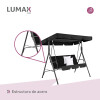 Hamaca Jardín Lumax con Toldo Hierro Exterior Negro