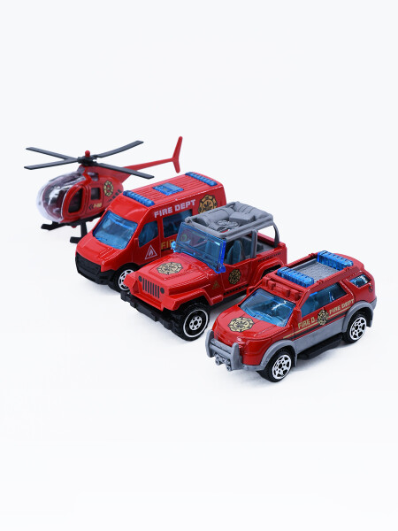 SET VEHICULOS BOMBEROS ROJO