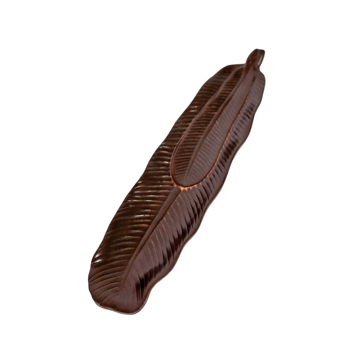 PORTA INCIENSO HOJA MARRON 23X5.5CM 
