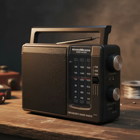 Radio Clásica Portátil Nordmende AM/FM/SW Recargable USB Negro