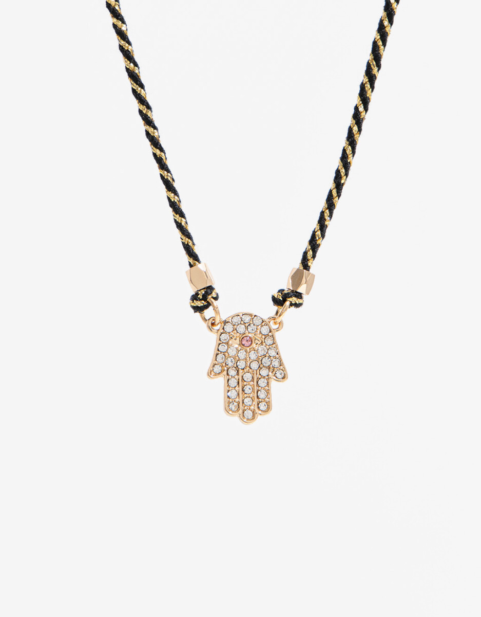 Collar Con Dije De Mano Con Strass 