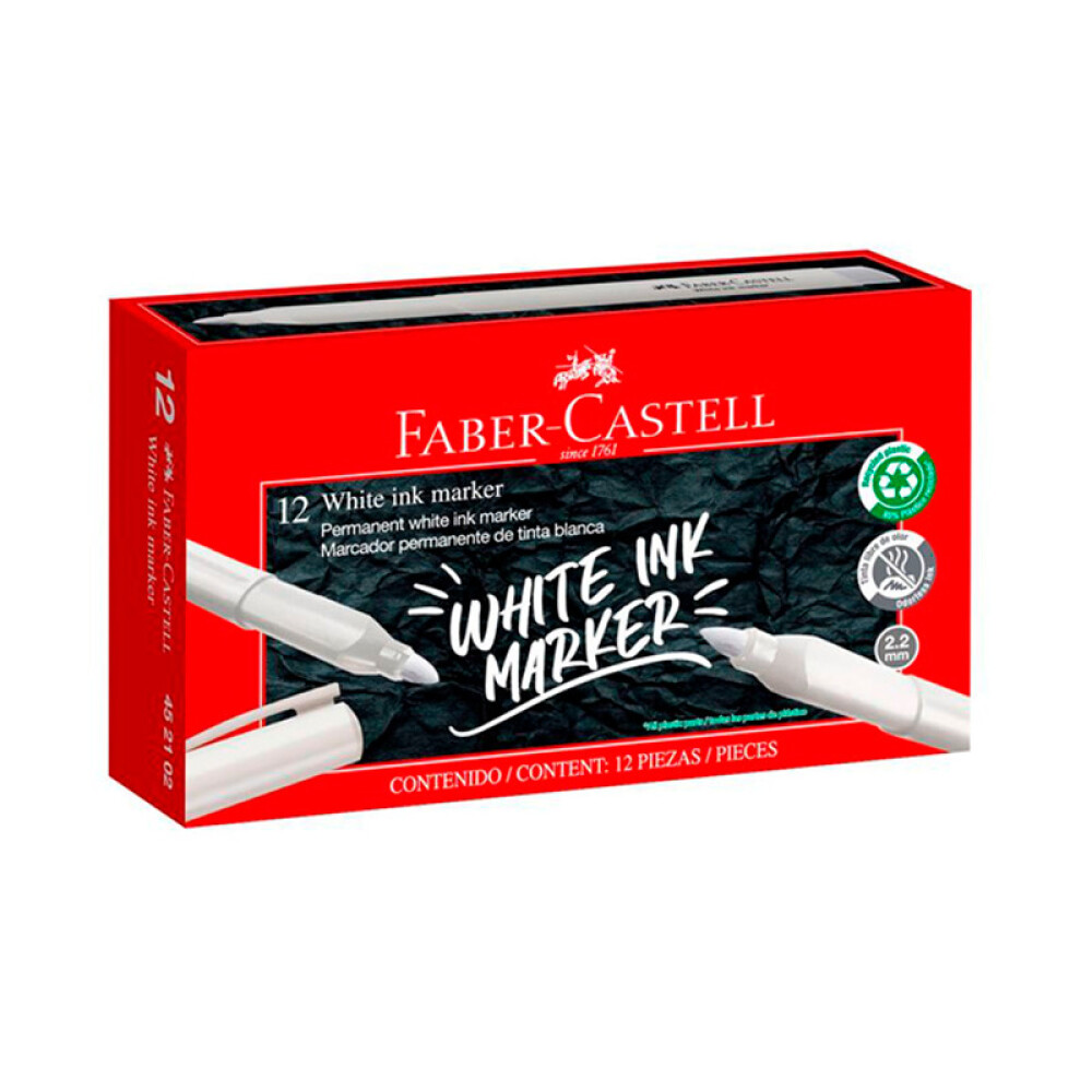 Marcador Permanente Blanco Faber-Castell #Marcador Permanente Blanco Faber-Castell