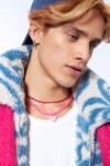 Collar doble cadena dije corazón fucsia