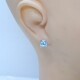 Caravanas oro 18k blanco , topacio azul y brillantes Caravanas oro 18k blanco , topacio azul y brillantes