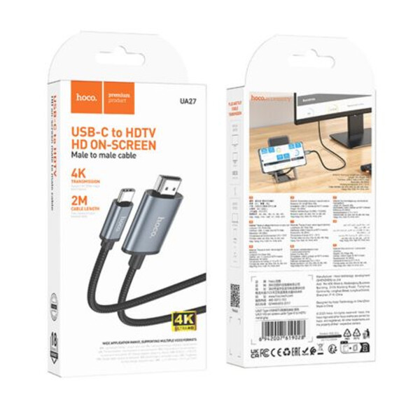Adaptador Hoco Ua27 Usb-c A Hdmi ADAPTADOR HOCO UA27 USB C USB C A HDMI