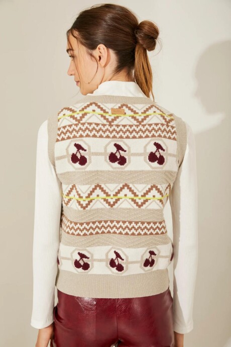 CHALECO CHERRY BEIGE