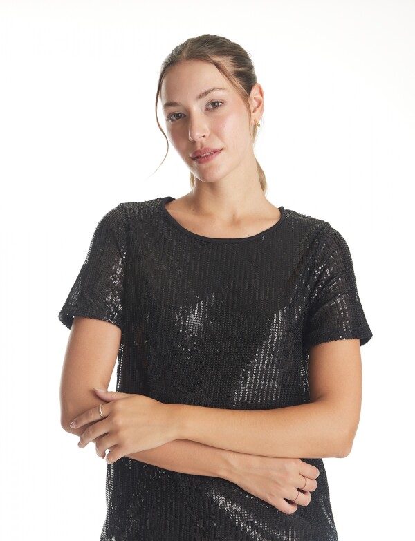 Blusa Lentejuelas NEGRO