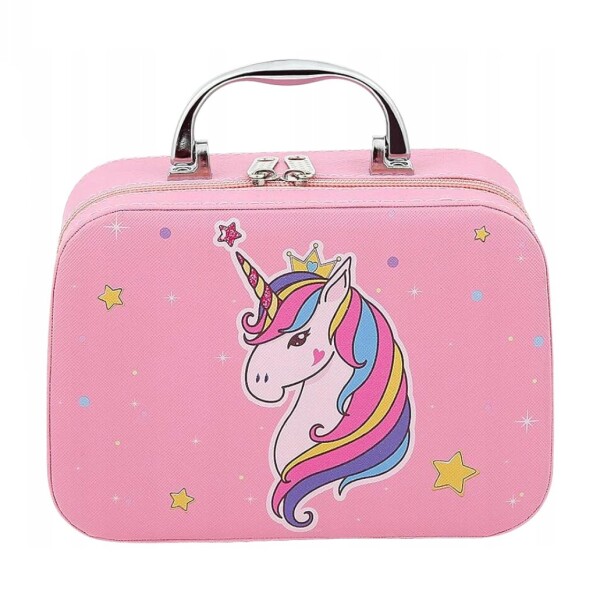 Valija Set Maquillaje Unicornio Lavable Infantil Niños 28 Pz Variante Color Rosa