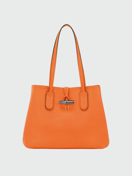 Longchamp -Cartera de cuero flexible, Roseau Essential Naranja