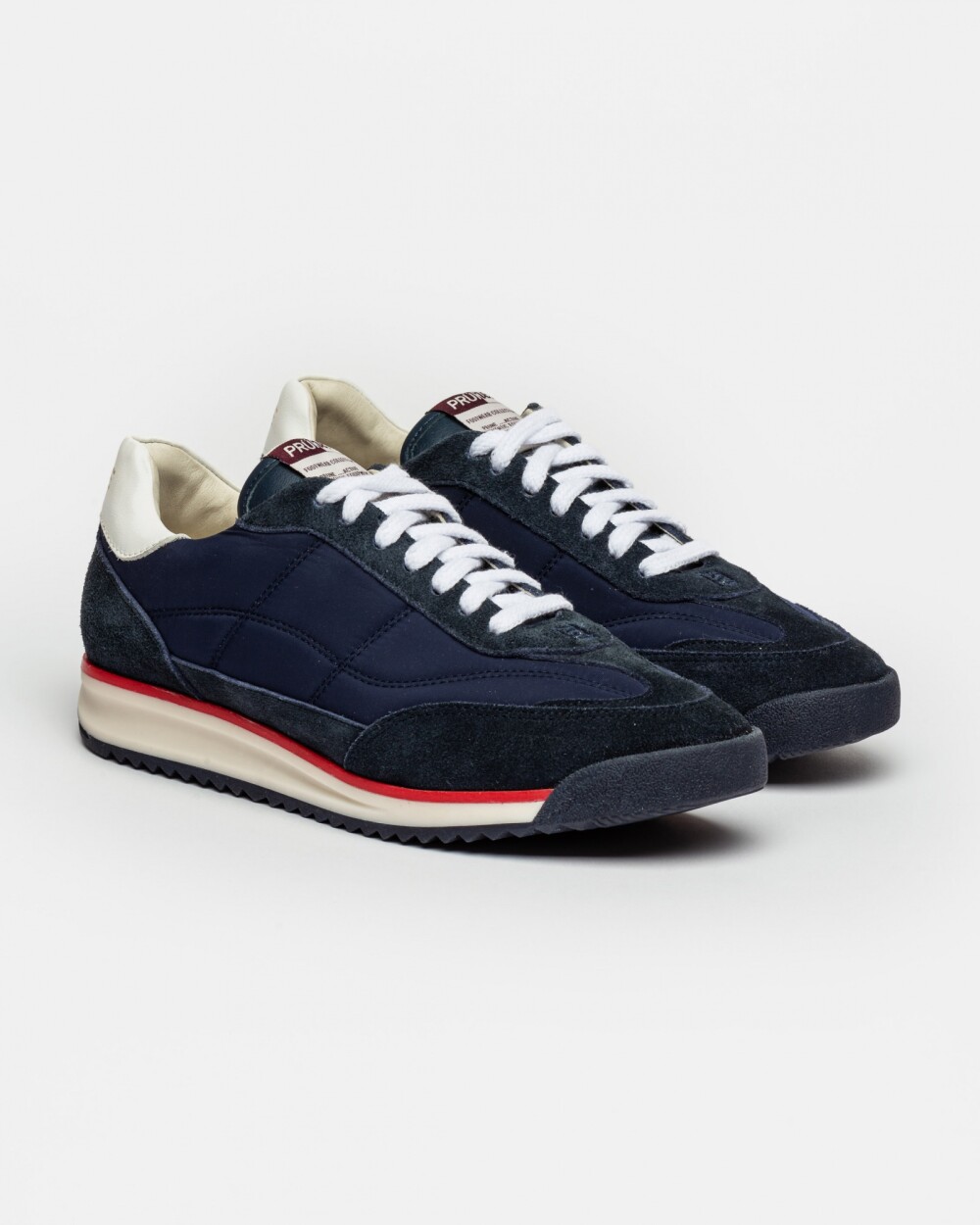 Sneaker Olympic en Nylon y Cuero Azul