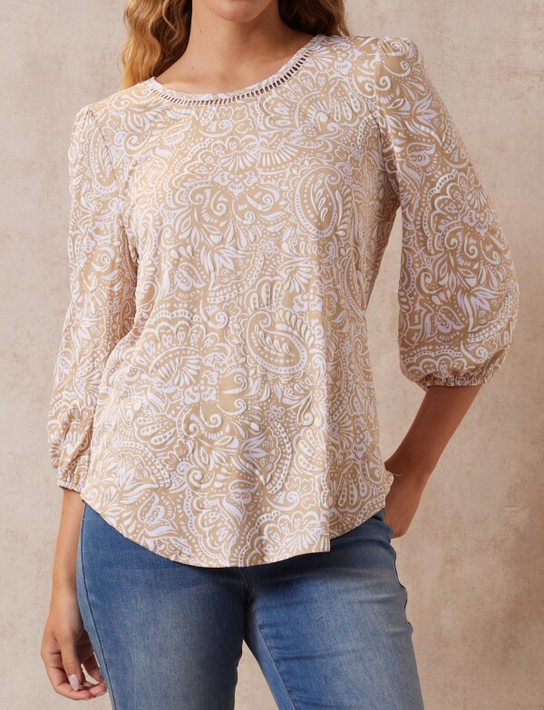 Blusa Calada Print BEIGE/MULTI