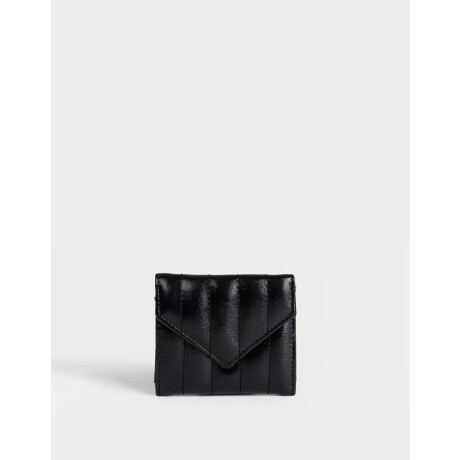 Billetera Puffy Con Solapa Negro