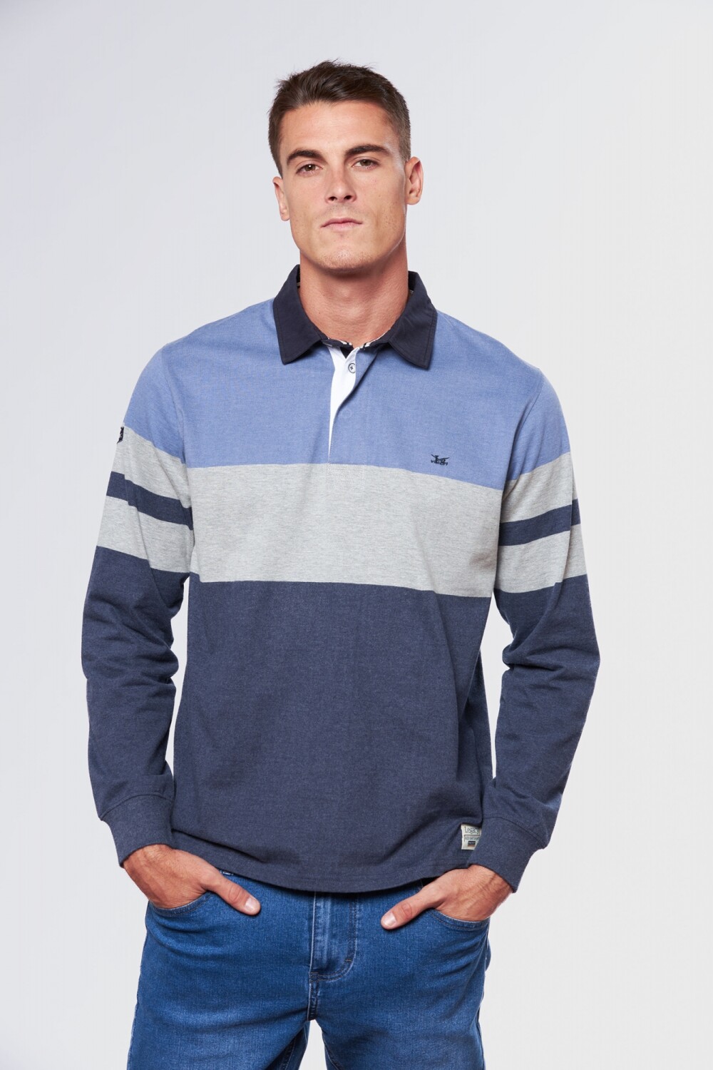 REMERA POLO RAYADA Denim
