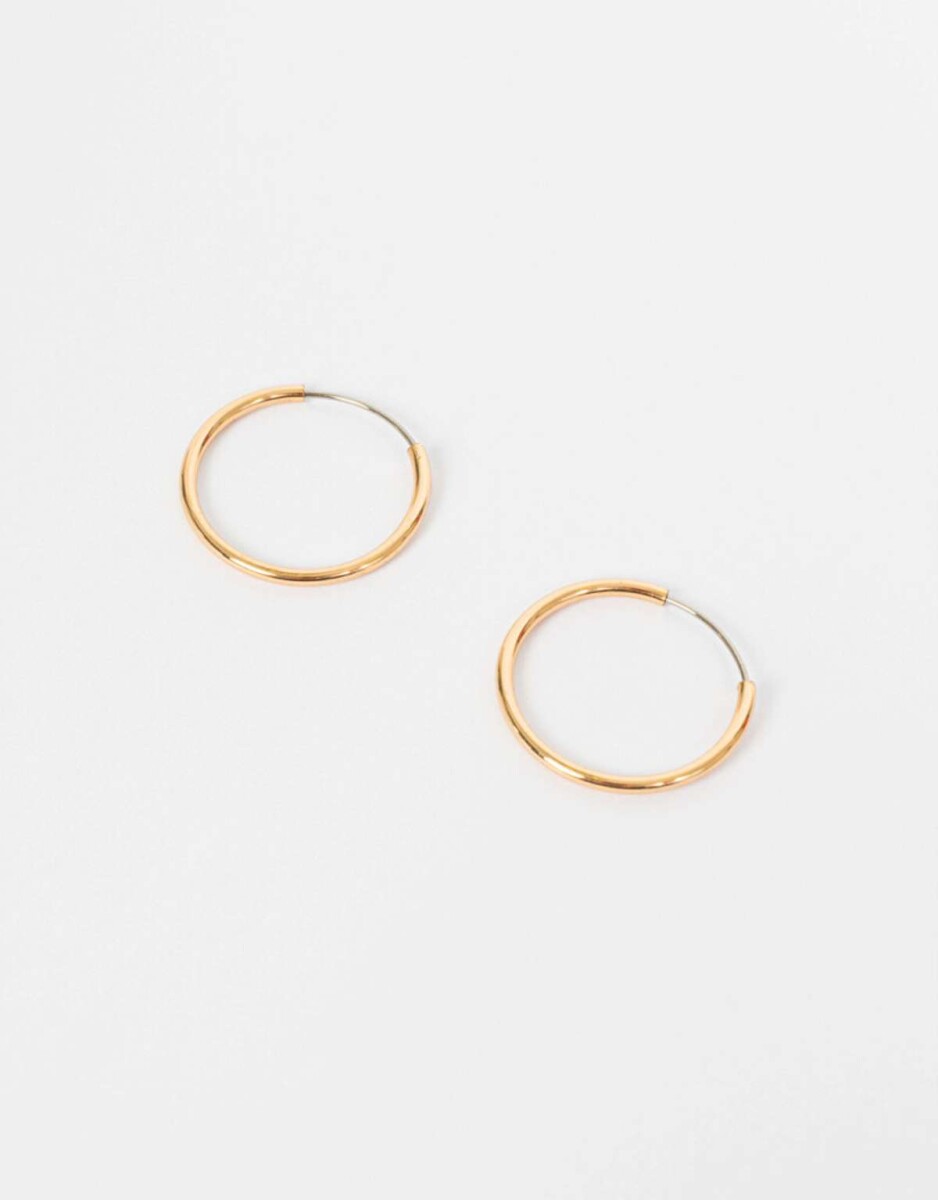 Aros Argollas Bañadas En Oro - Dorado 