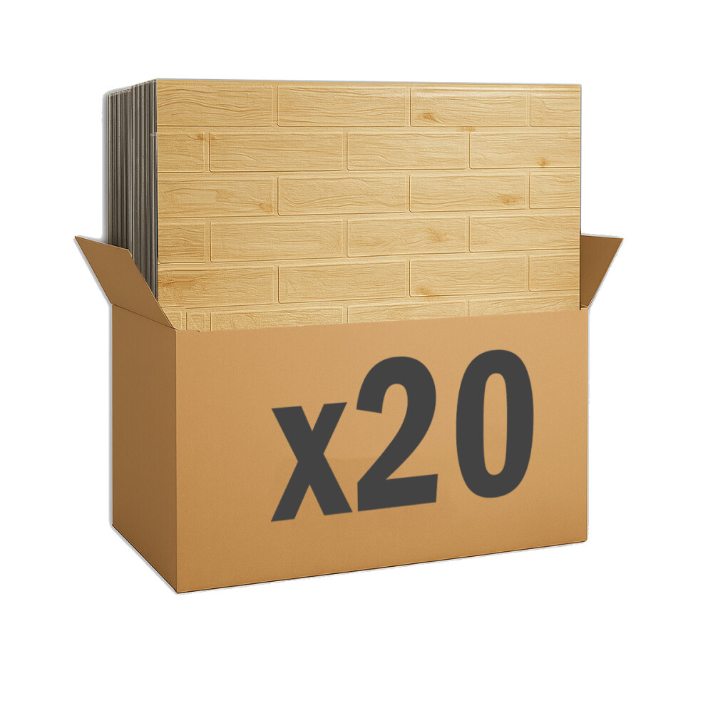 Panel Revestimiento Placa Pared Autoadhesiva Pack x20 Madera clara