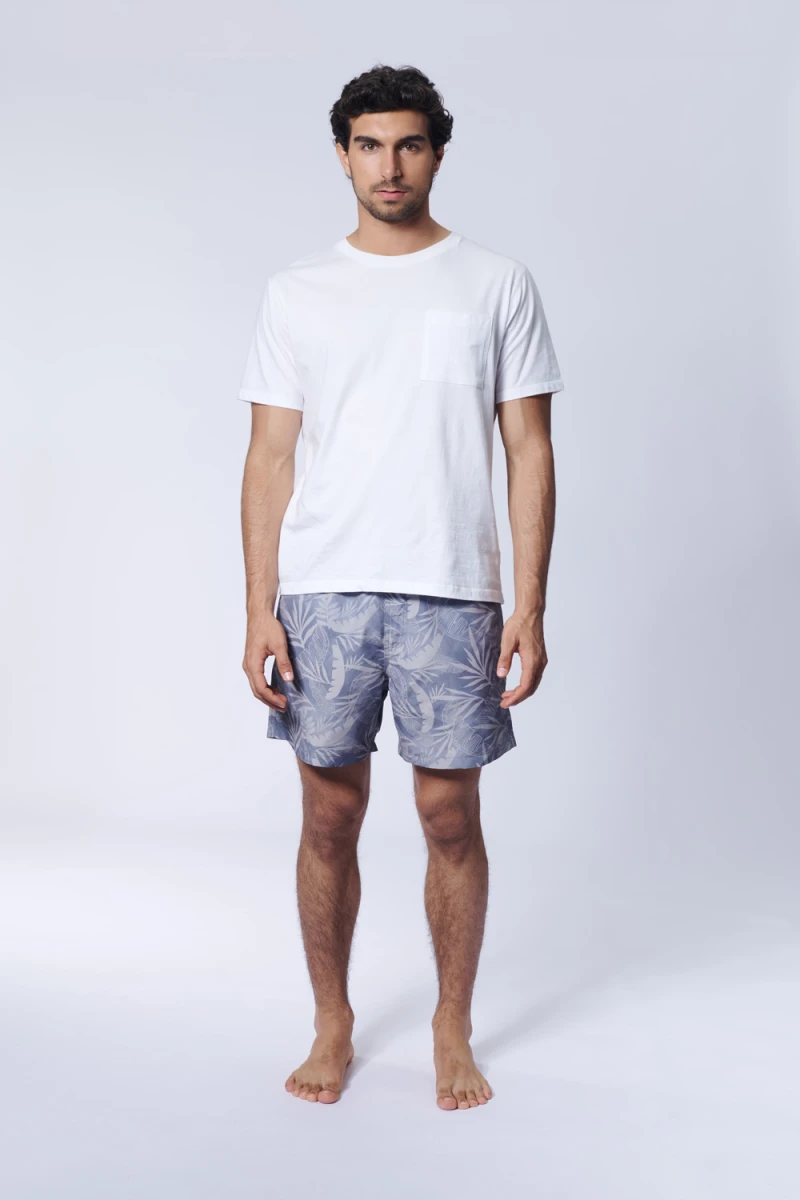 Short de baño - Estampa Tropical Gris 
