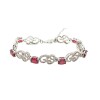 Pulsera Elegante-Plata 925-Piedra zirconia y rubí-PU3432 conpiedra