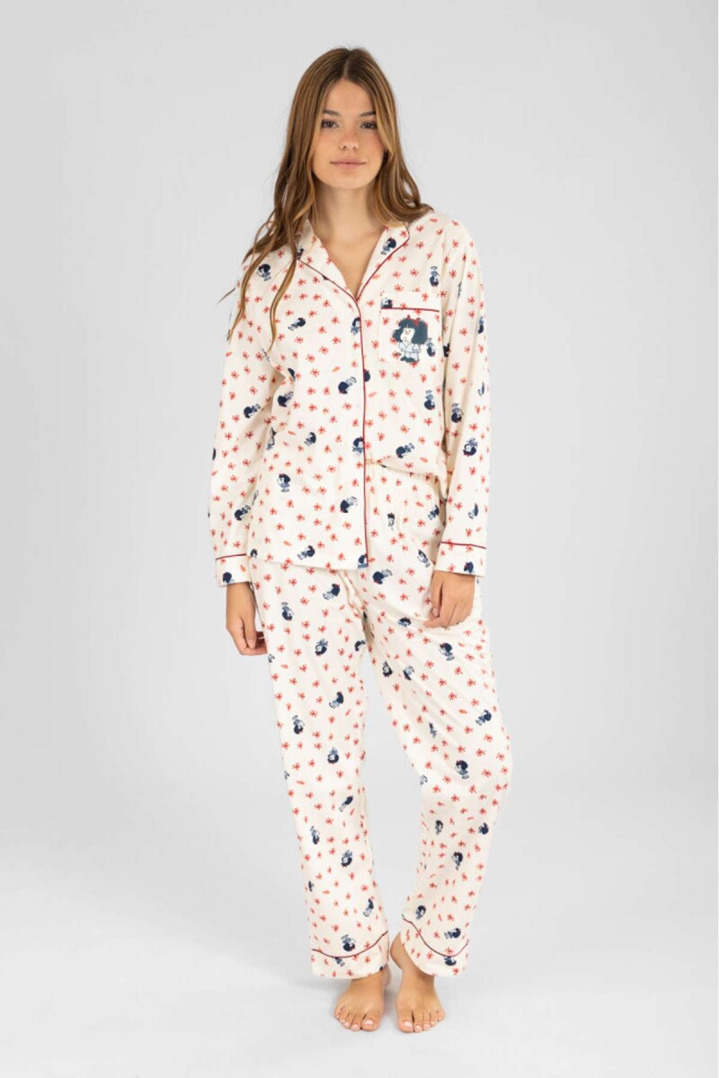 Pijama mafalda flannel fleece - Marfil 