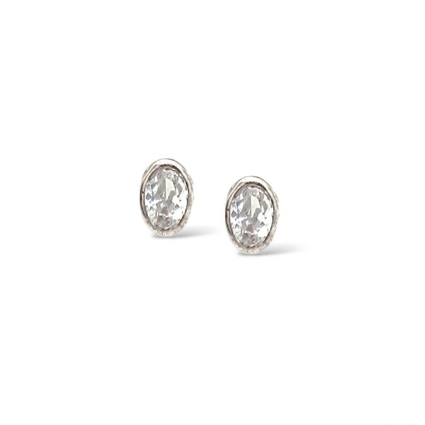 Caravanas Oval-Plata 925-Piedra zirconia-CA3073 conpiedra