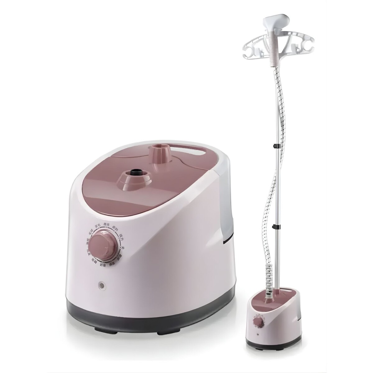 Plancha Vertical a Vapor Lumax Portátil 1,6L - Blanco Rosado 