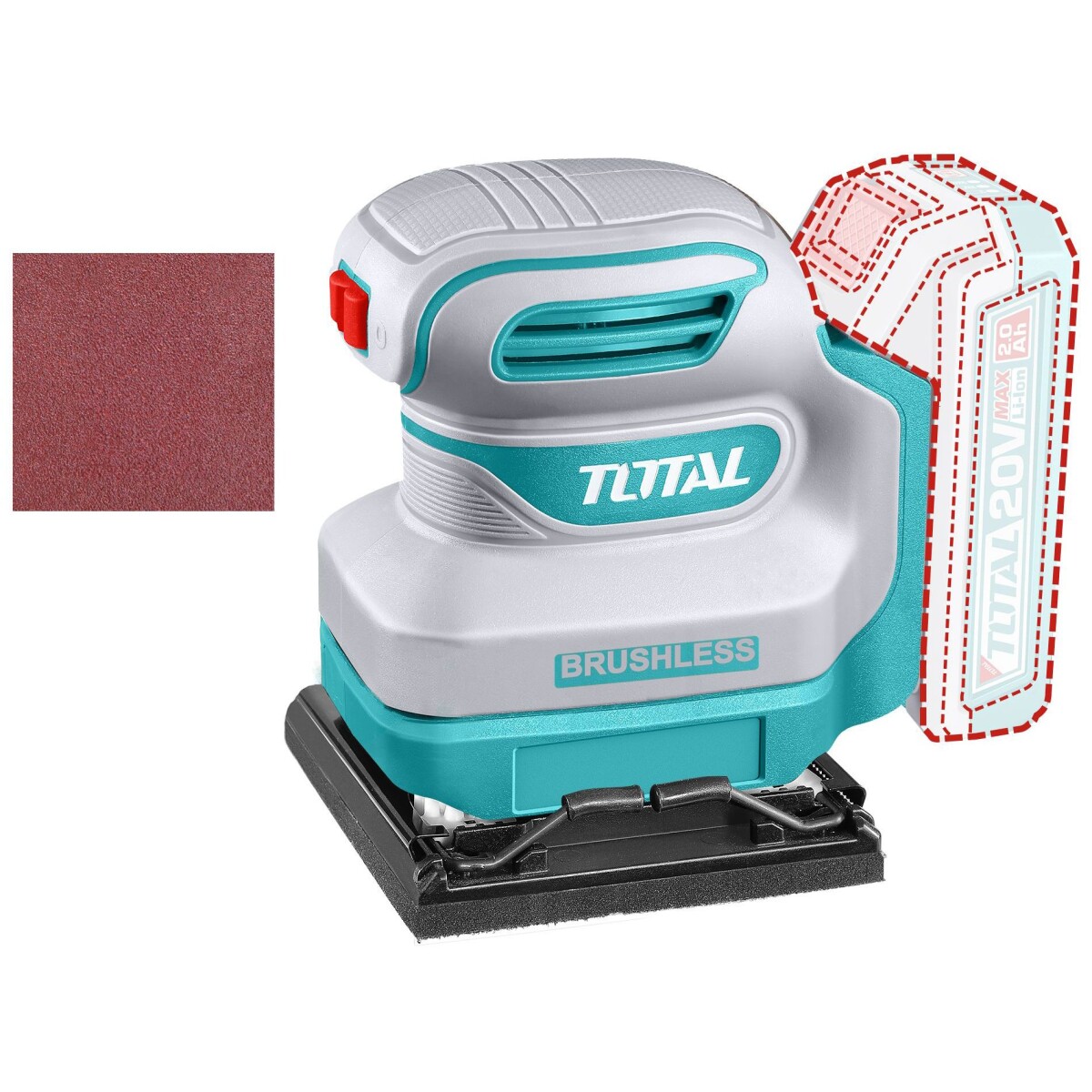 Lijadora Orbital 11x10cm Inalámbrica A Batería 20v - Sin Carbones 