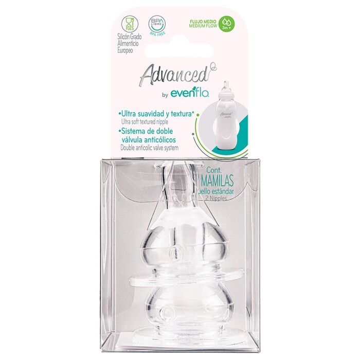 EVENFLO TETINA ADVANCED LIGHT FM 2 PK única