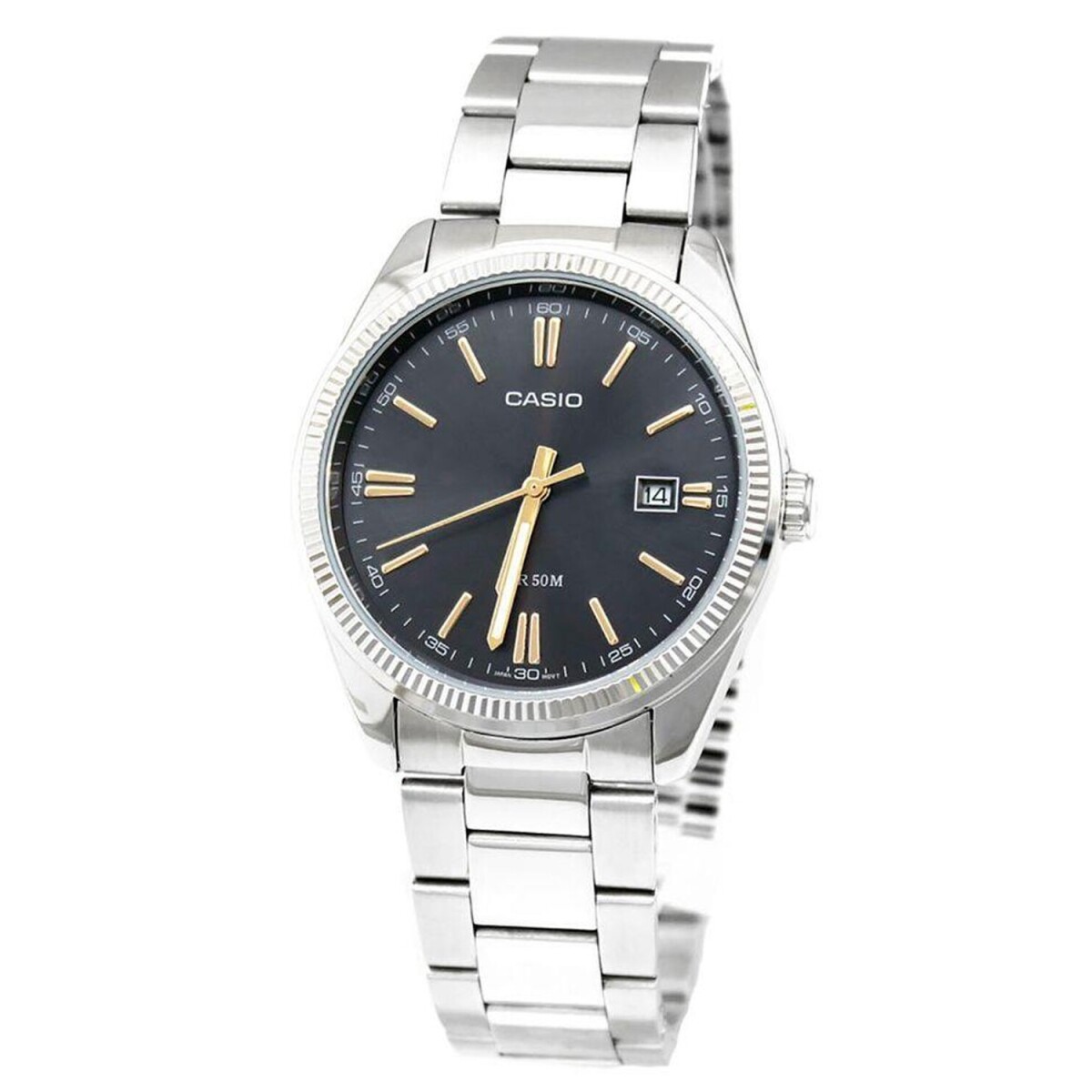 Reloj Análogo Casio 1302D1A2 En Acero Para Uso Diario Diseño Minimalista Y Elegante - Negro 