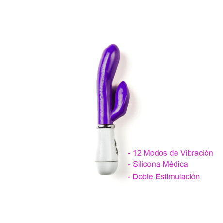 Vibrador Con Doble Estímulo A Pilas Violeta