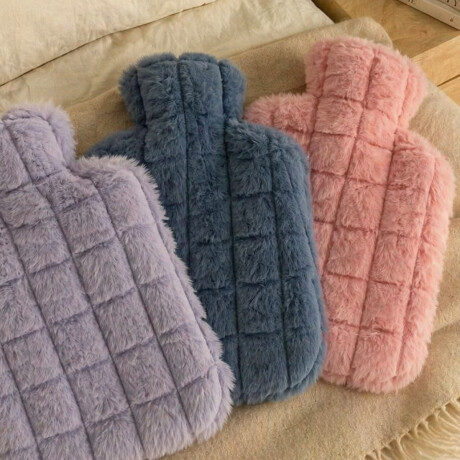 Bolsita de Agua Caliente 1L con Funda de Peluche Suave Rosado