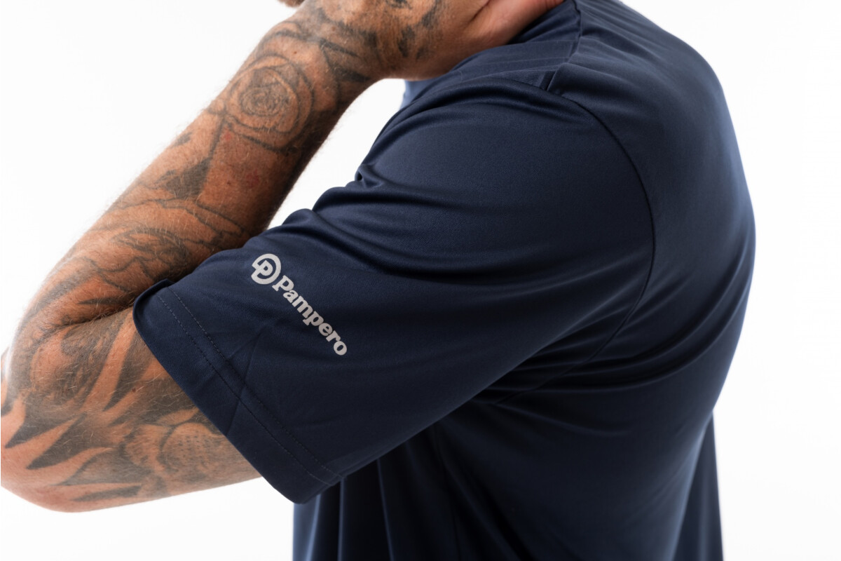 REMERA DRY FIT CUELLO BASE Azul