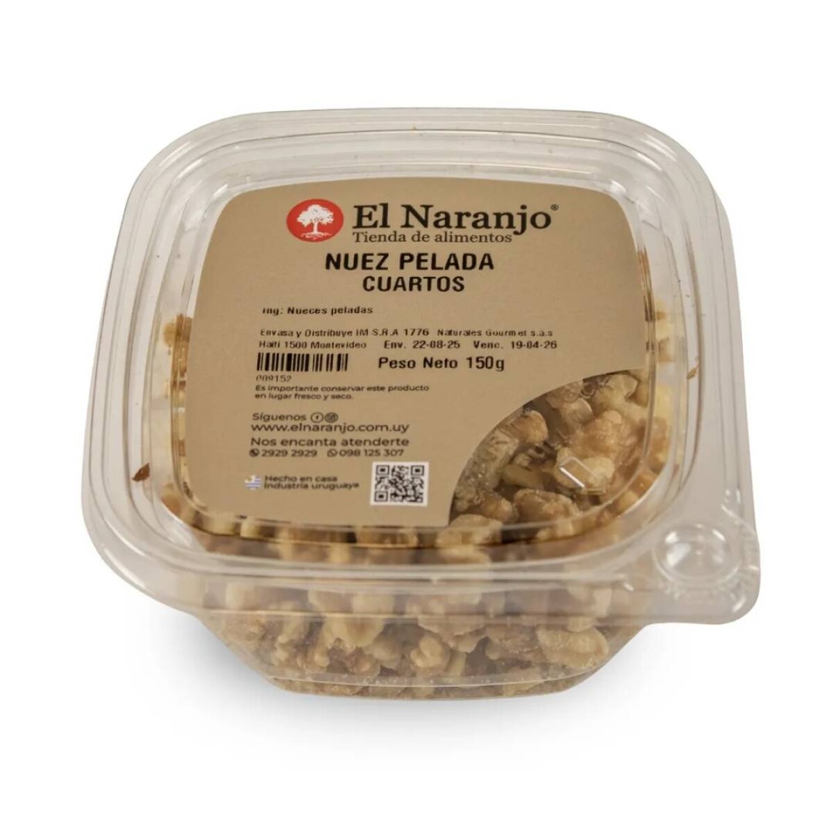 Nuez Pelada Cuartos El Naranjo - Pote 150 gr 