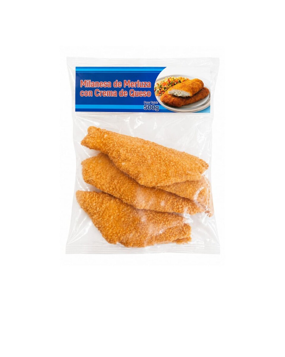 MILANESA DE MERLUZA CON CREMA DE QUESO 500G 