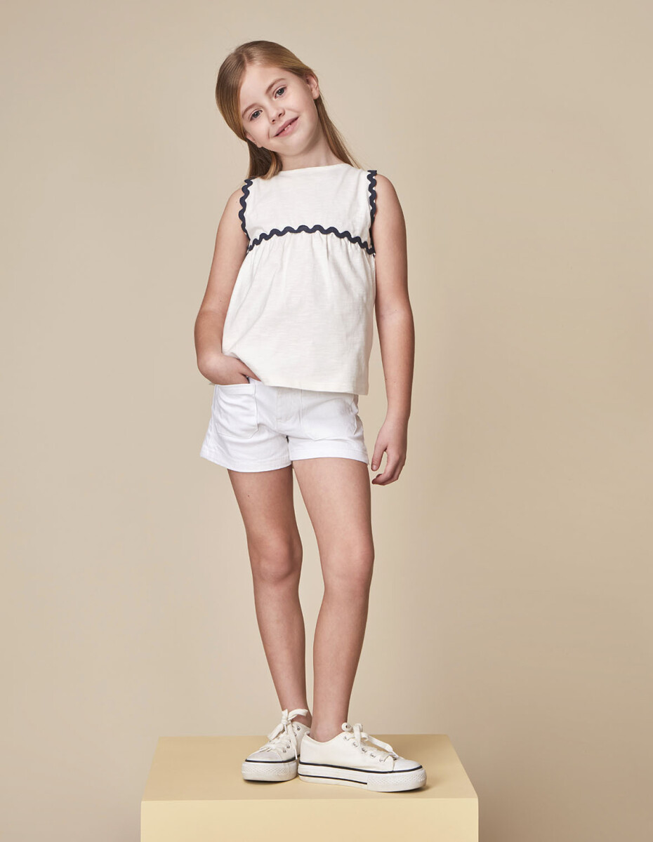 Pantalon Corto - Blanco 