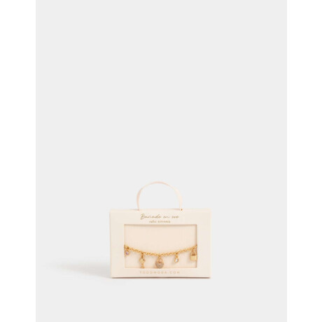 Pulsera Flexible Multidijes Bañada En Oro Dorado