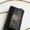 Mini Bag Bloom En Cuero Gamuza Metalizada Gamuza Anaconda Negro