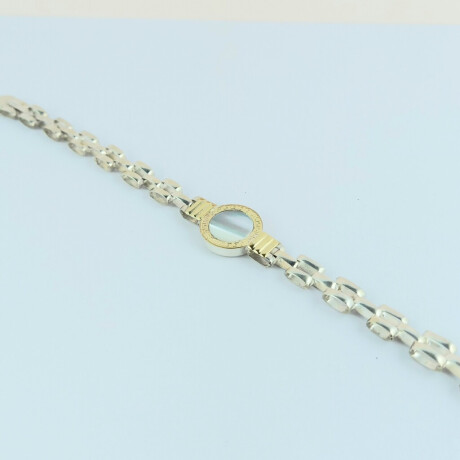 Pulsera de plata 925 y double en oro 18 ktes Nácar