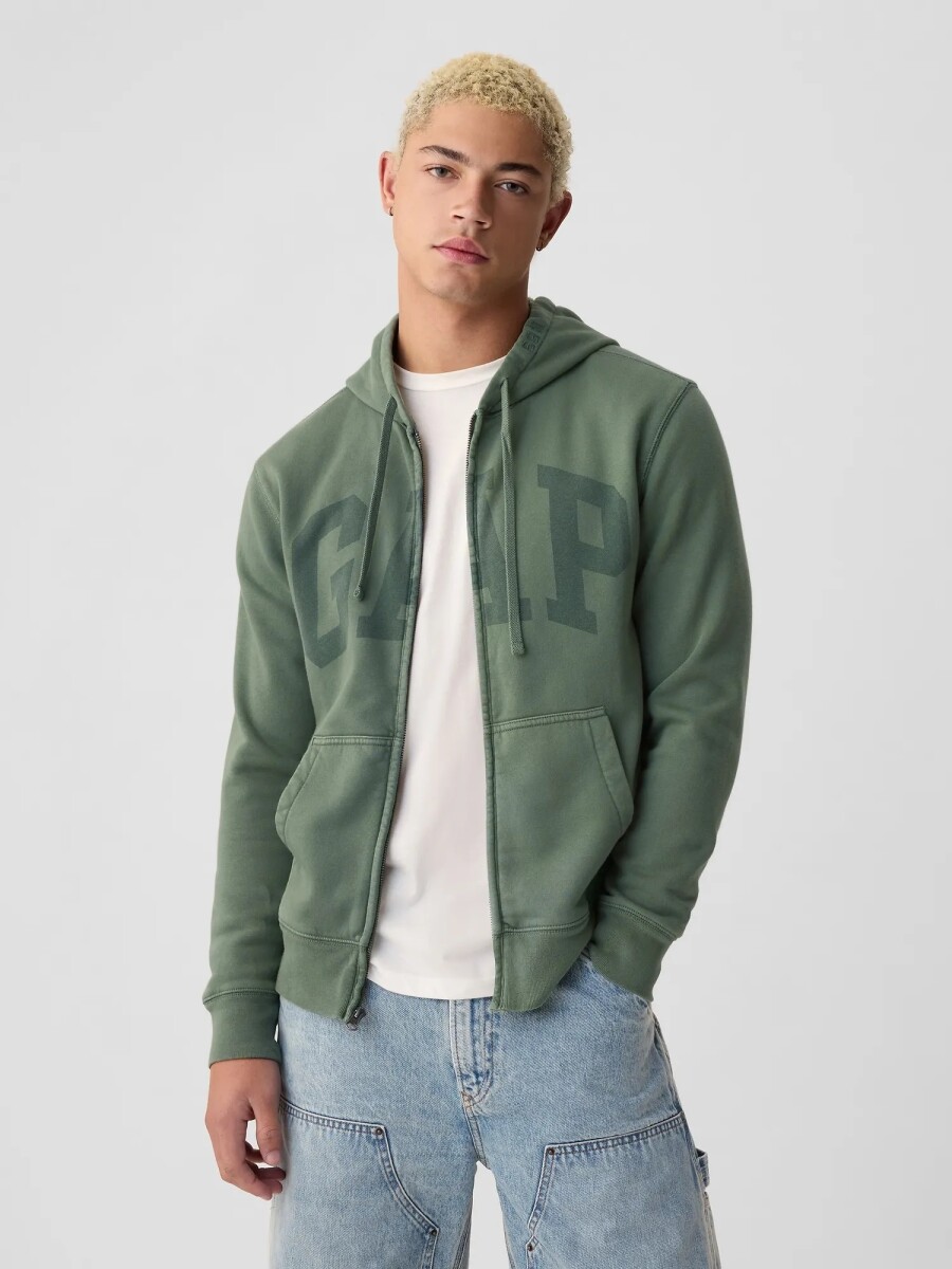 Canguro Logo Gap Con Cierre Hombre - Dark Forest 18-5611 Tc 
