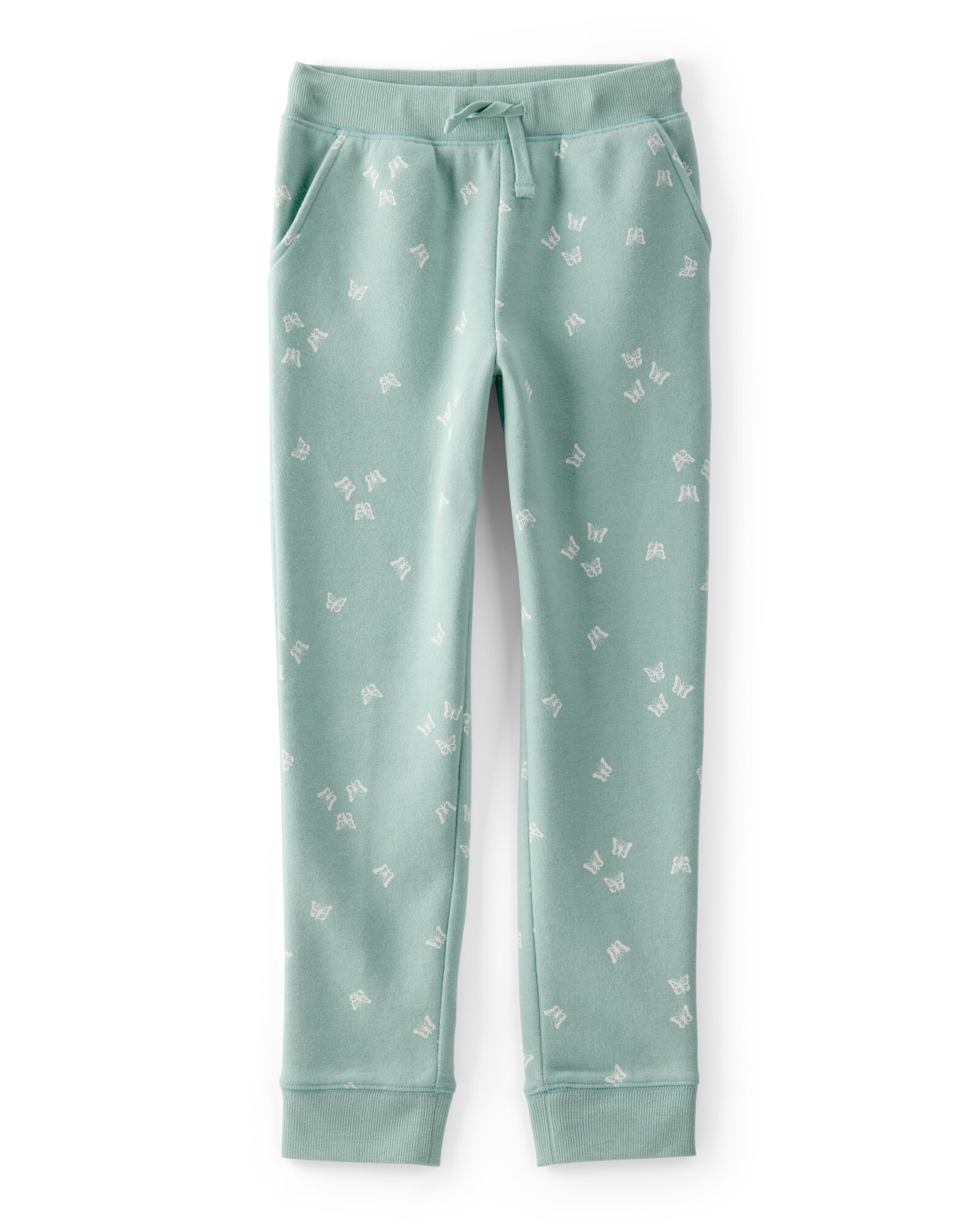 Pantalón de algodón, verde, diseño mariposas Sin color