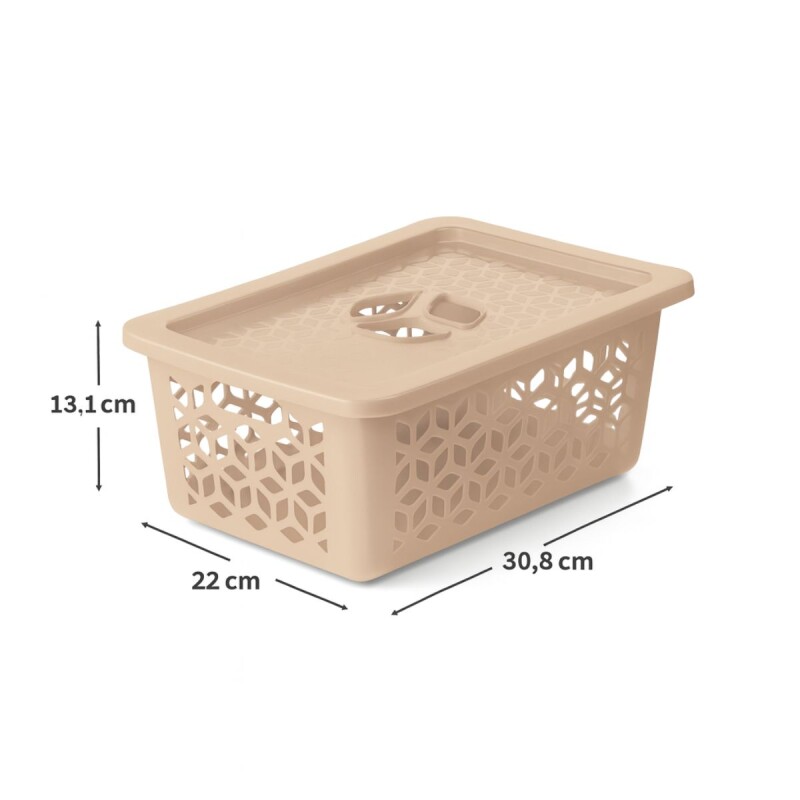 Caja organizadora con tapa M 5L CAPPUCCINO