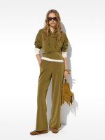Pantalón Fluido Con Cintura Elástica Toque Suave caqui
