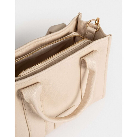 Cartera City Cuerina Blanco Crudo