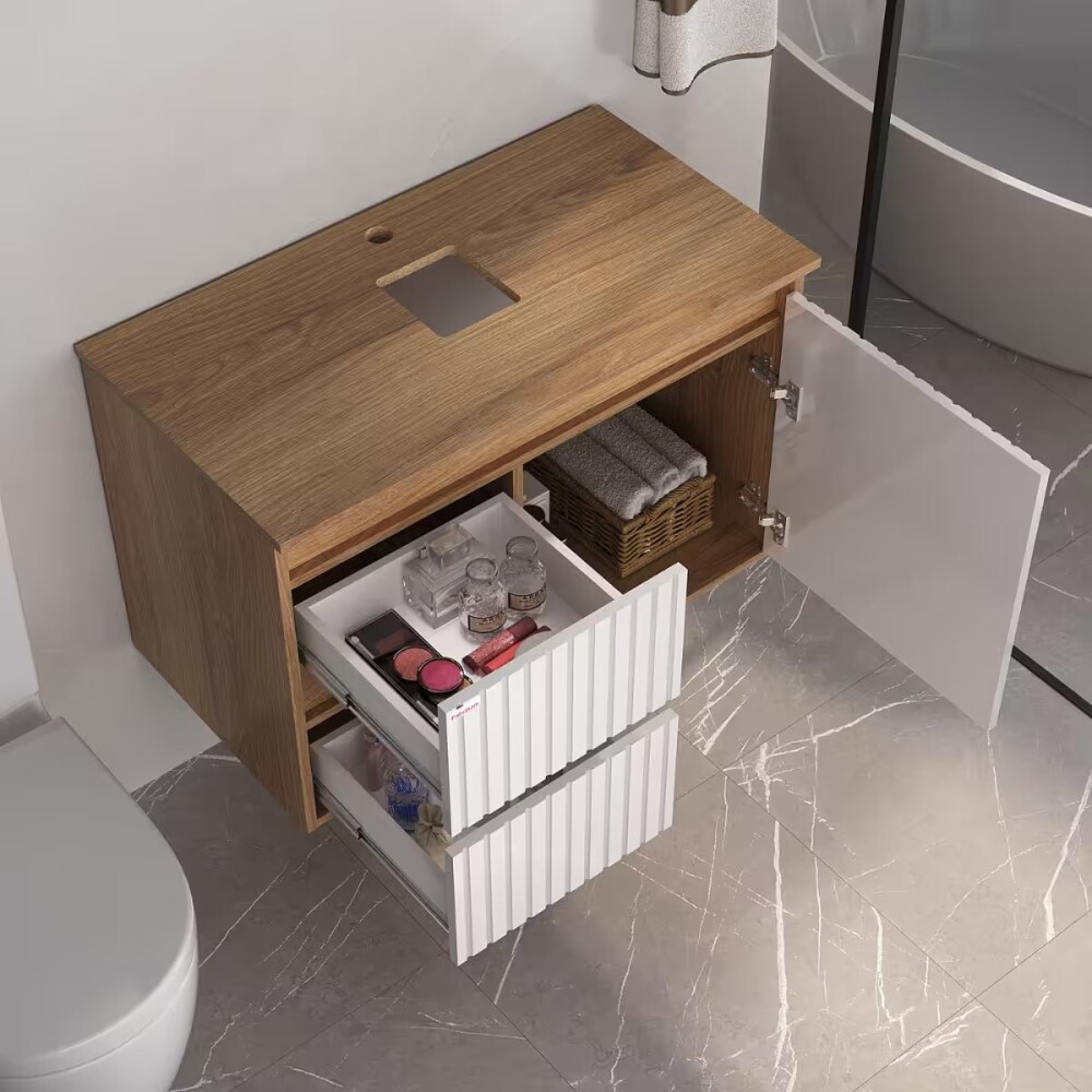 Mueble de baño suspendido Clarice 78 cm Blanco/Catedral sin bacha Mueble De Baño Suspendido Clarice 78 Cm Blanco/catedral Sin Bacha