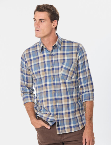 CAMISA SPORT A CUADROS Beige