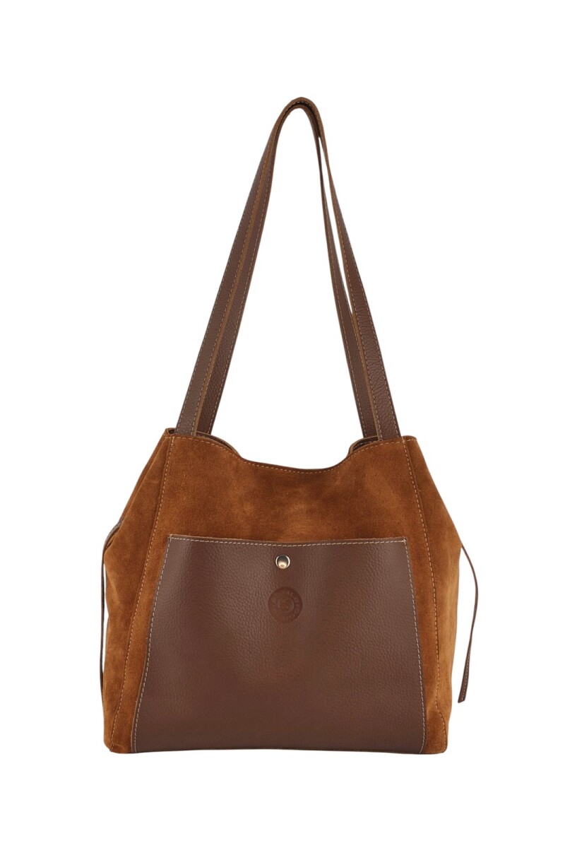 Bolso de cuero gamuza Marron