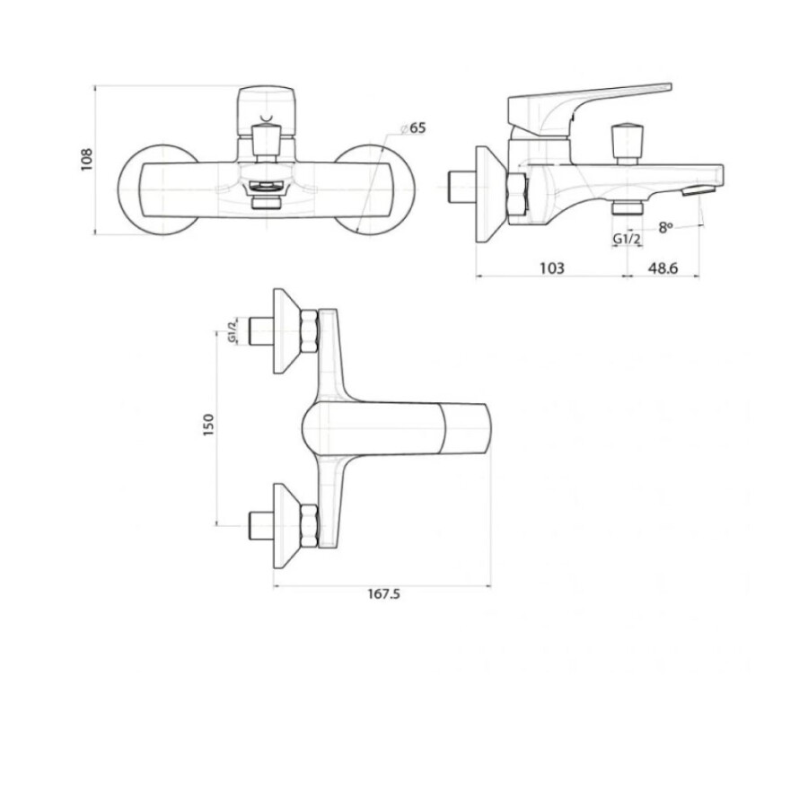 Grifería de Baño Ducha Monocomando con Transferencia Línea Alba Grifería de Baño Ducha Monocomando con Transferencia Línea Alba